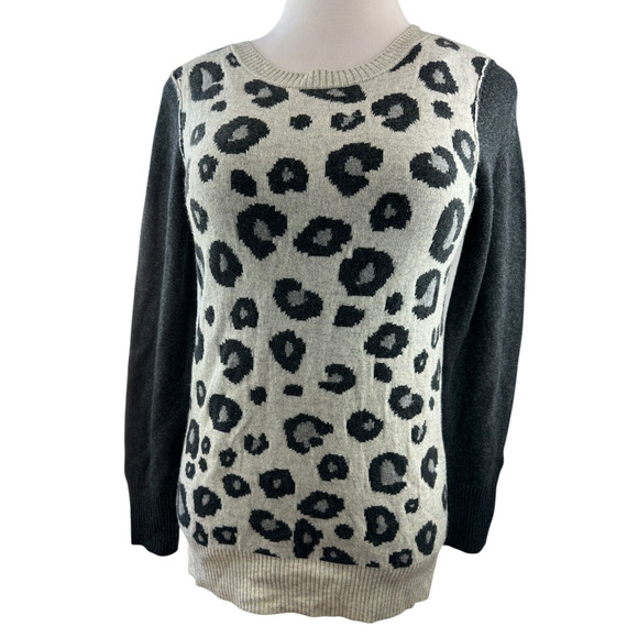 NWT Michael Stars Leopard Print Wool Cashmere Blend Sweater Women's Size XS / S - Picture 4 of 11